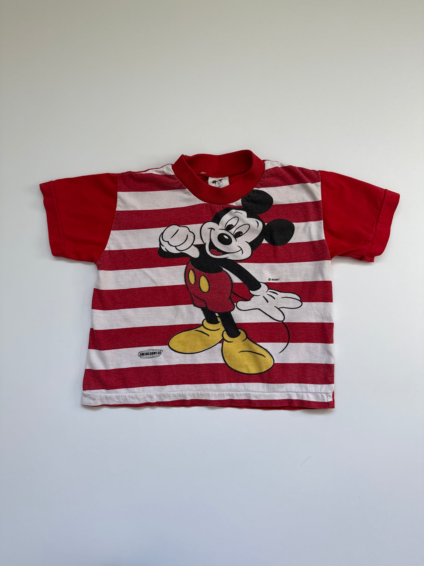 Vintage 90s Mickey Mouse Club Stripe T-Shirt (3-4Y)