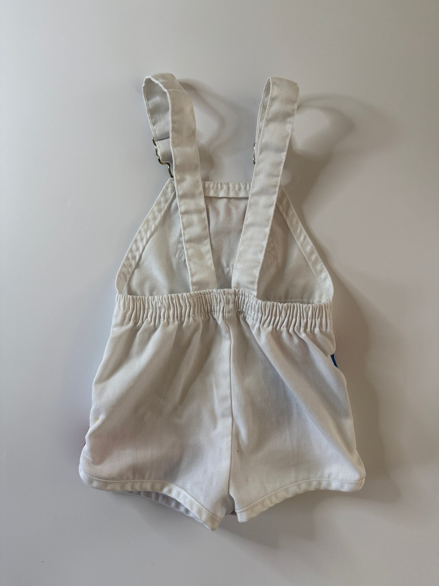 Vintage OshKosh White Colourblock Shortalls (18M + best fit IMO)