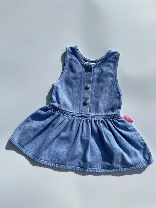 Oshkosh vintage light denim wash dress (2Y but see description)