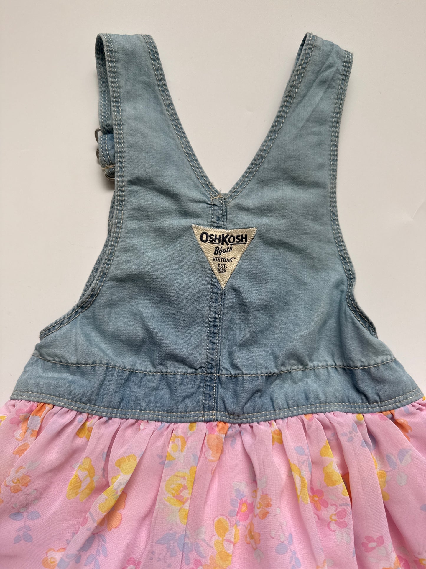 OshKosh B’gosh Denim & Chiffon Skirtall Dress (24M)
