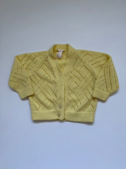 Vintage butter yellow cardigan (18-24M)