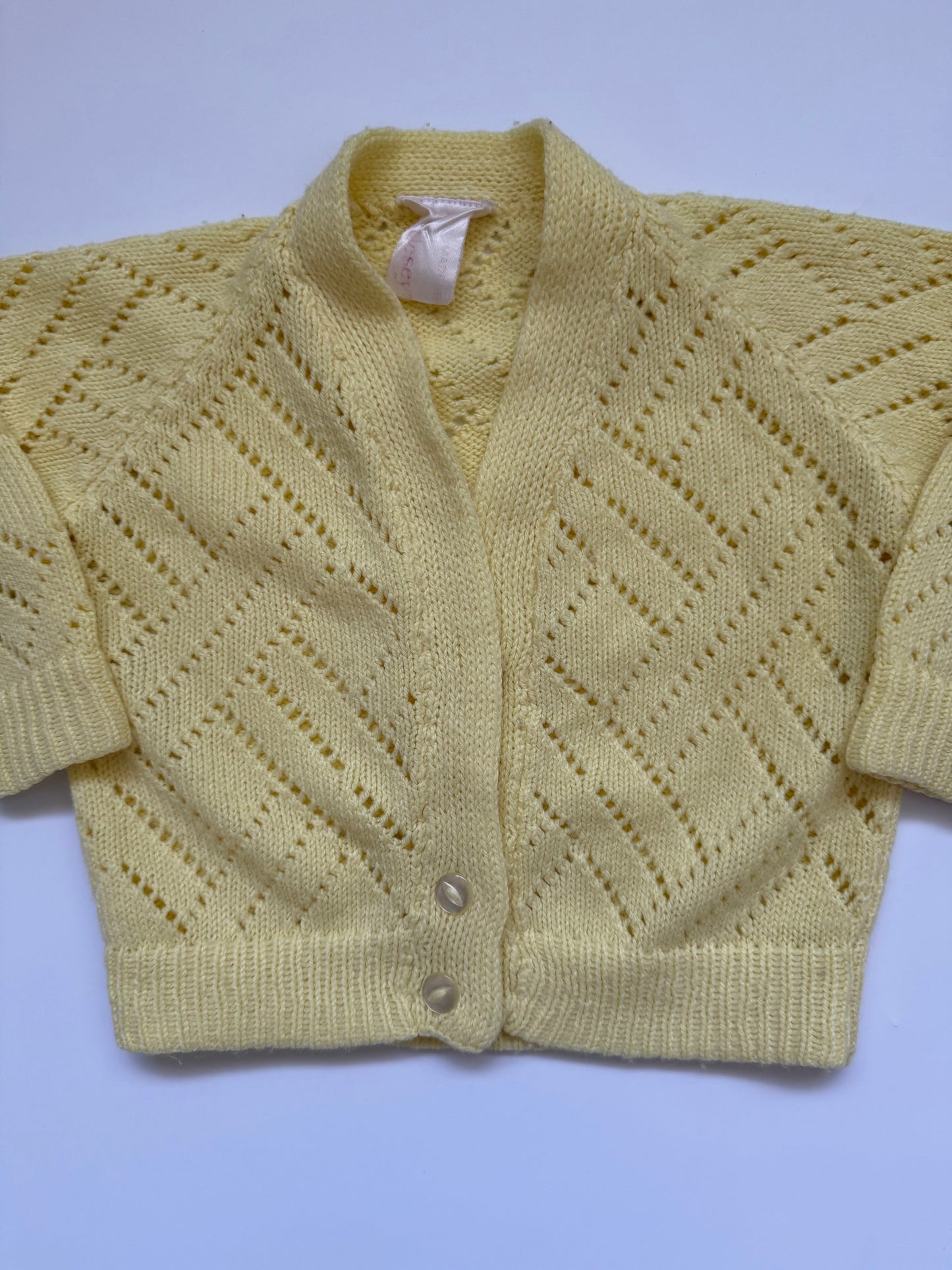 Vintage butter yellow cardigan (18-24M)