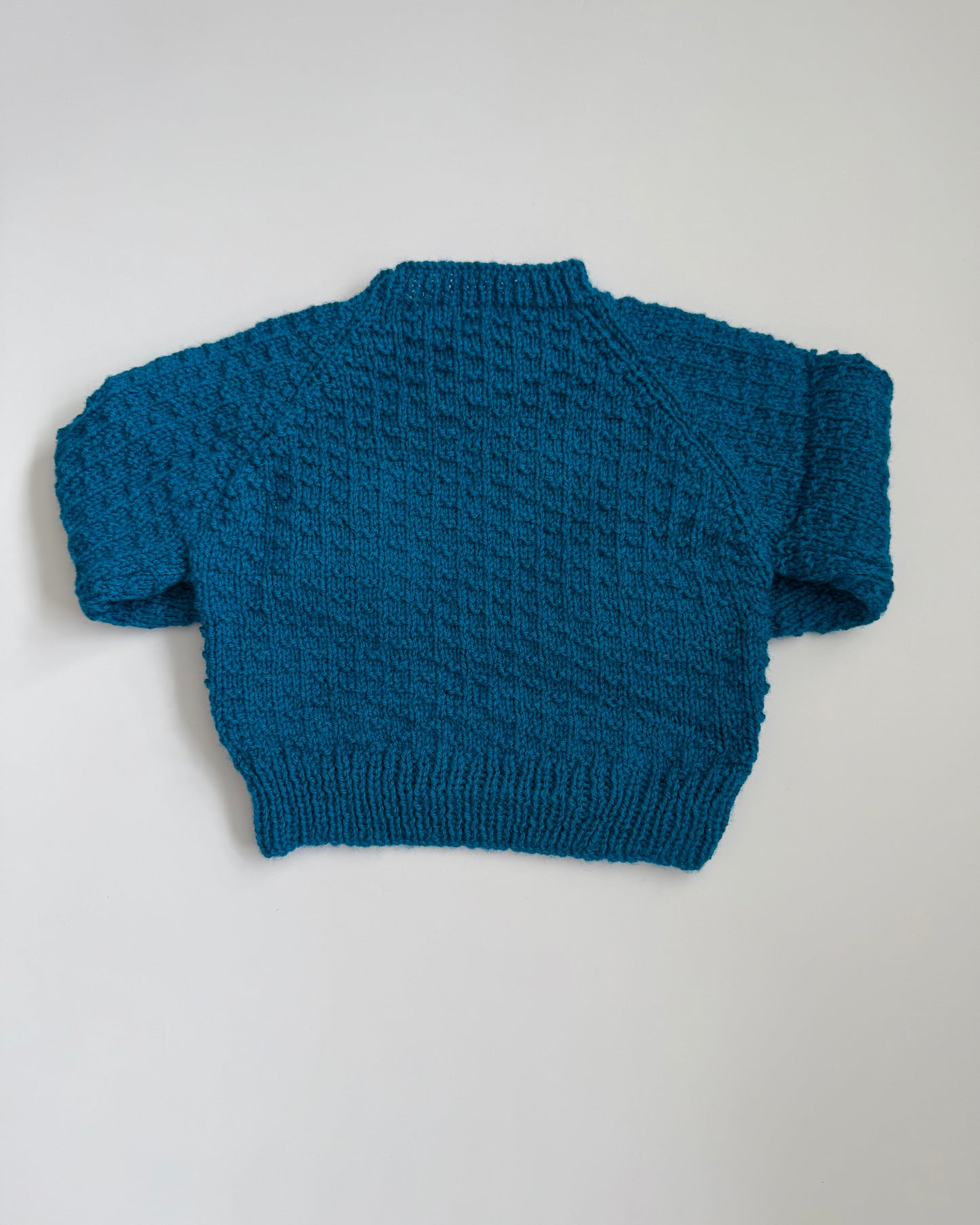 Hand Knit Teal Chunky Jumper 18-24 months