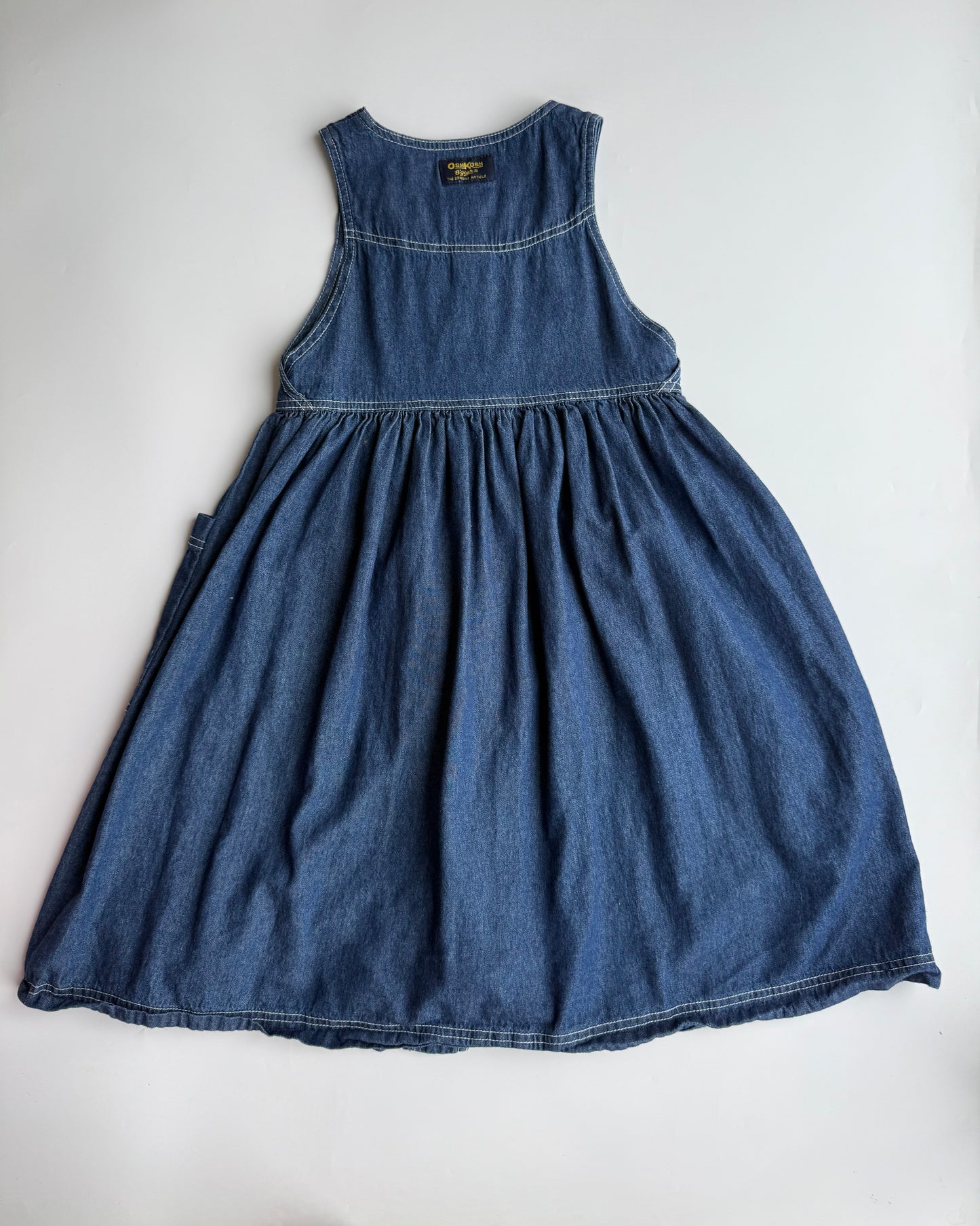 Vintage OshKosh B'gosh Denim Pinafore Dress Button Front (7-8Y)