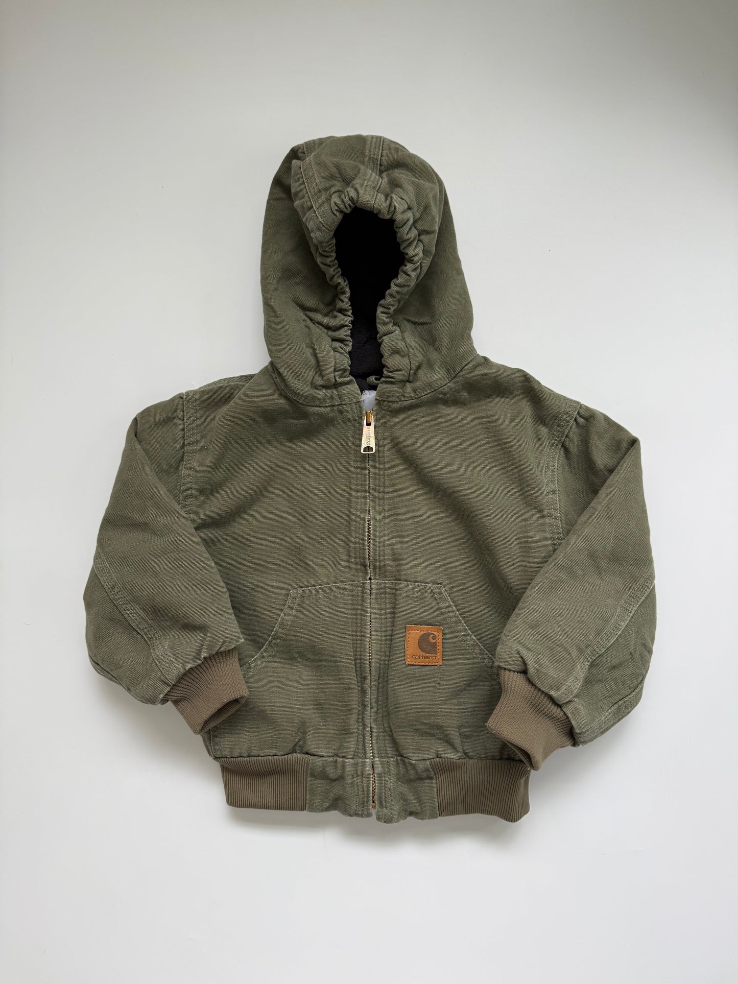 Vintage Carhartt Kids Active Jacket- Khaki Green Canvas (4Y)