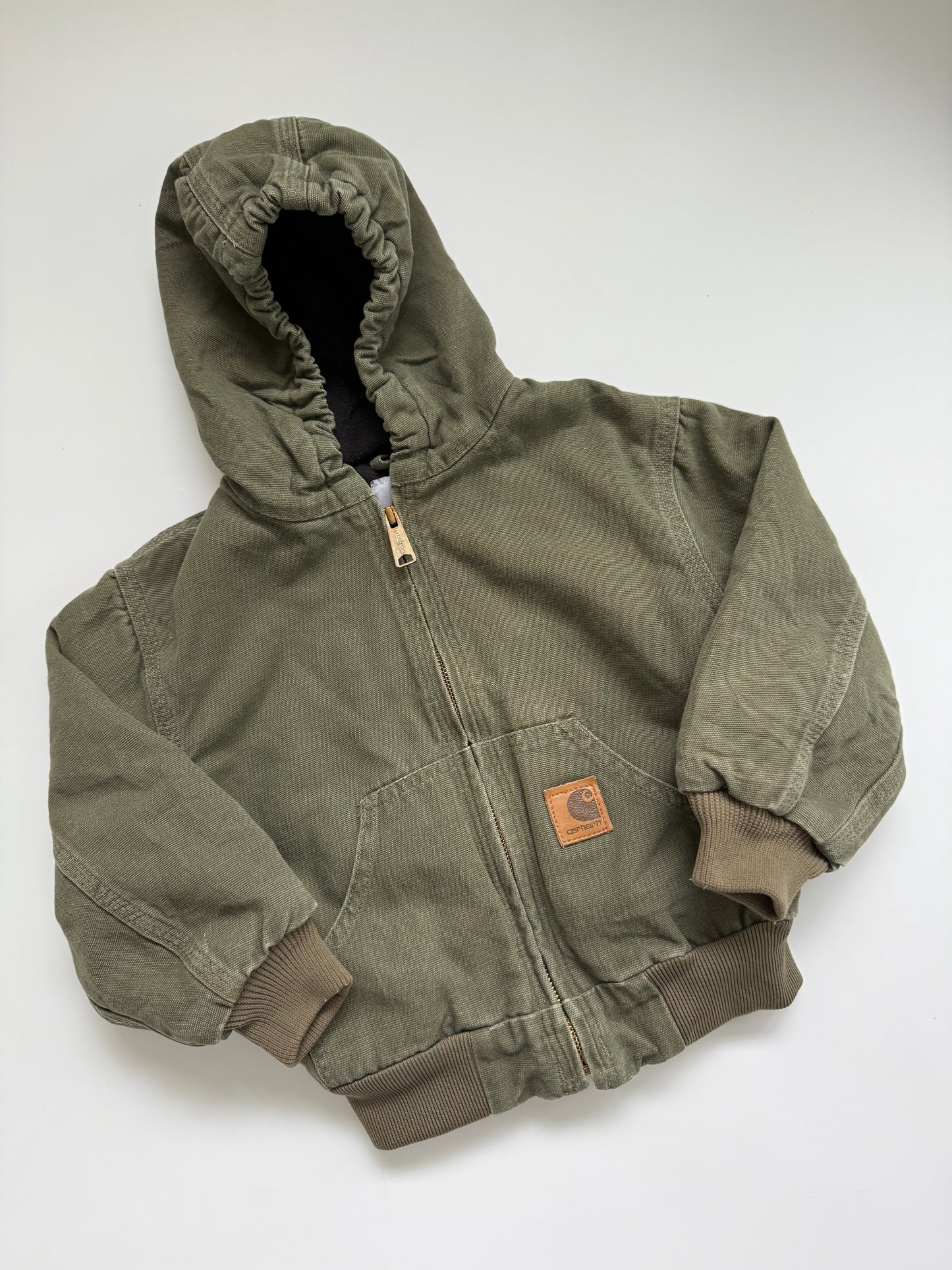 Vintage Carhartt Kids Active Jacket- Khaki Green Canvas (4Y)