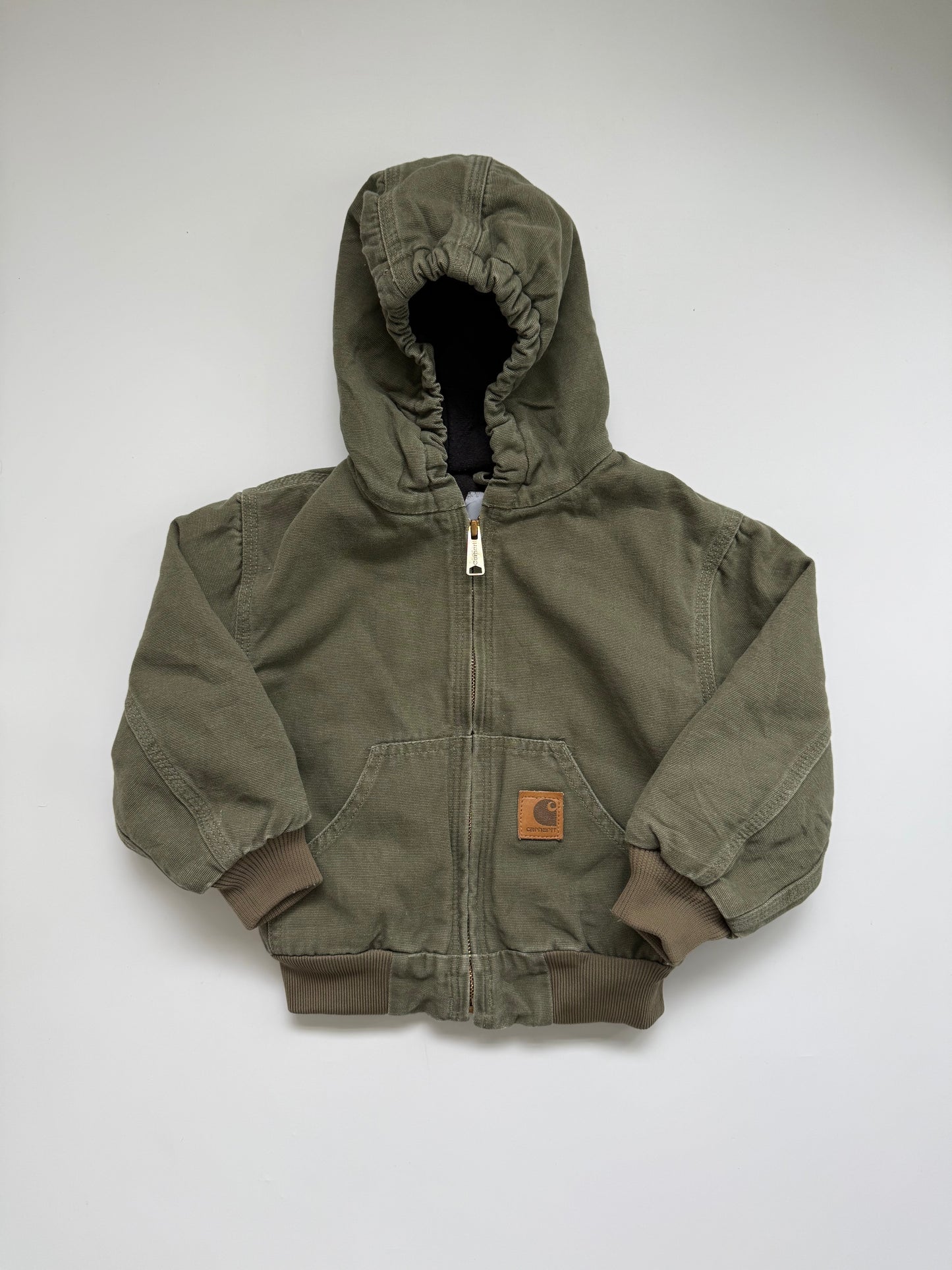 Vintage Carhartt Kids Active Jacket- Khaki Green Canvas (4Y)