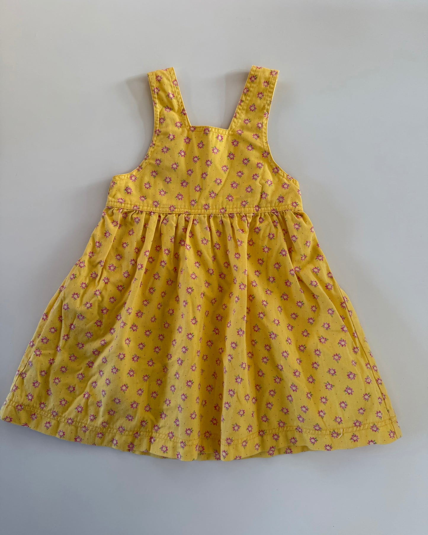 Vintage St. Benard Floral Pinafore Dress 18-24M