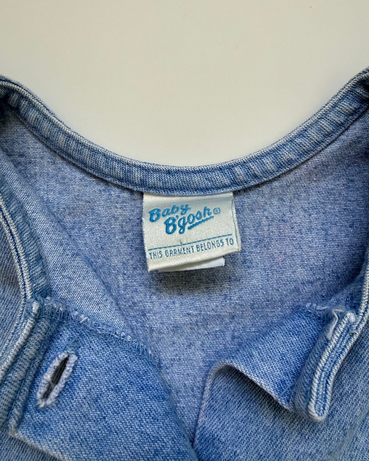 Vintage Baby B’gosh USA Denim Dress Light Wash Cotton (24M)