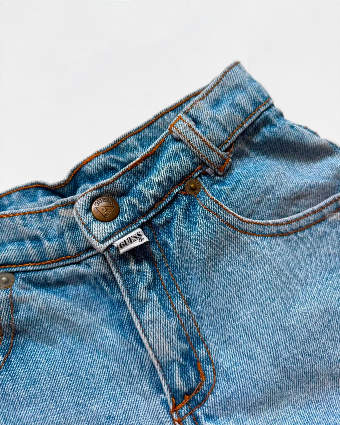 Vintage Guess USA Denim Shorts Kids 4Y 90s High Waisted