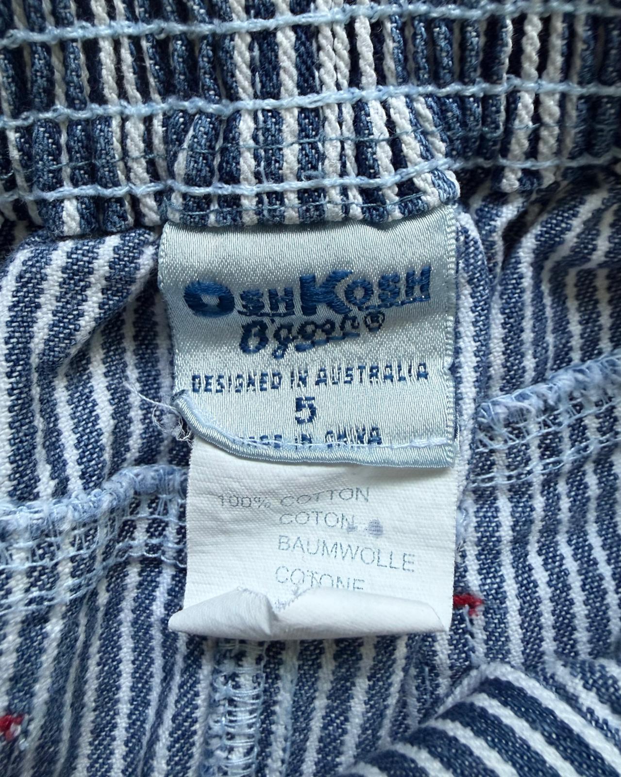 Vintage OshKosh B’Gosh Hickory Stripe Denim Skirt 4-5Y Australian