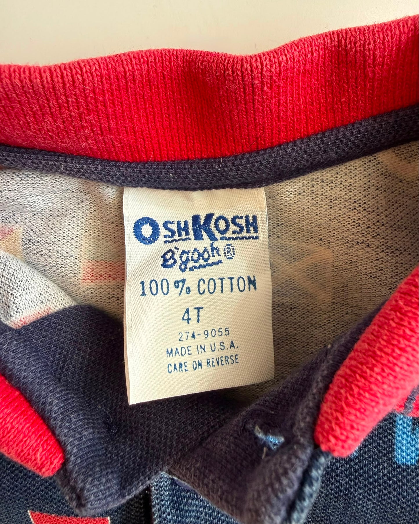 Vintage OshKosh B'Gosh USA Nautical Polo Shirt 4T