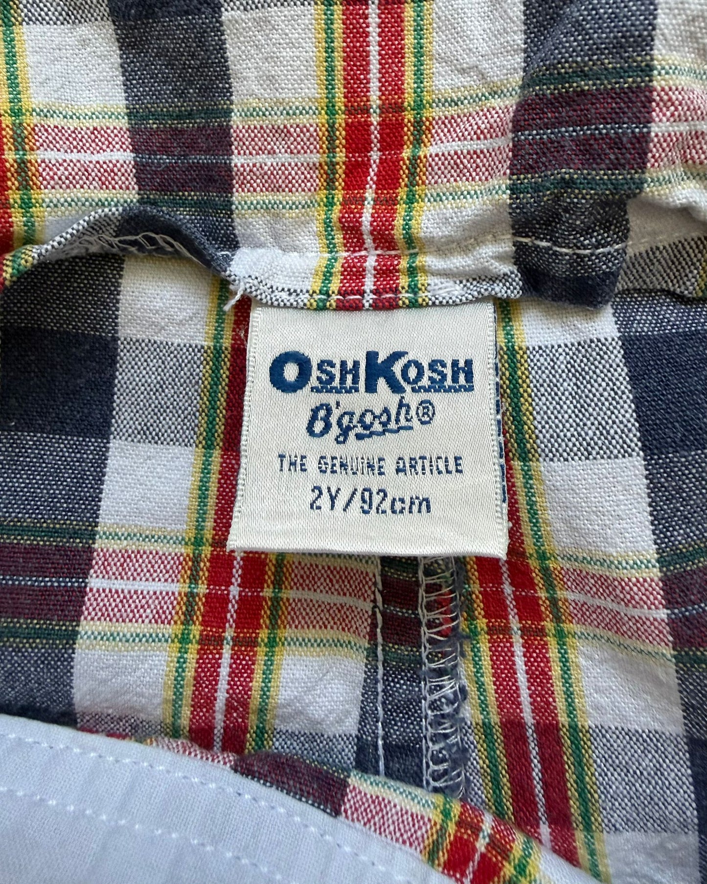 Vintage OshKosh B'gosh Plaid Dungarees 2Y