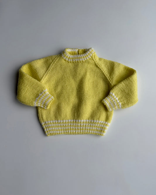 Buttery Yellow Baby Knit Jumper 12-18 Months Hand Knitted