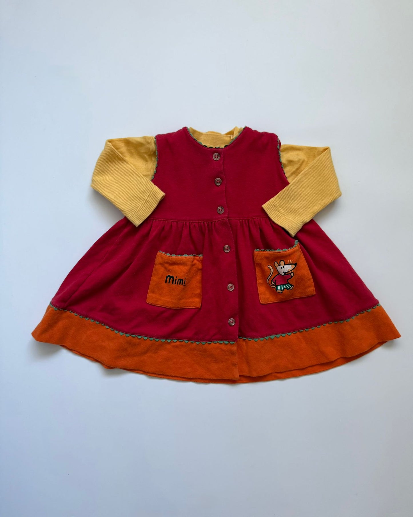 Vintage Mimi Mouse 3 Piece Outfit Set (12-18M)