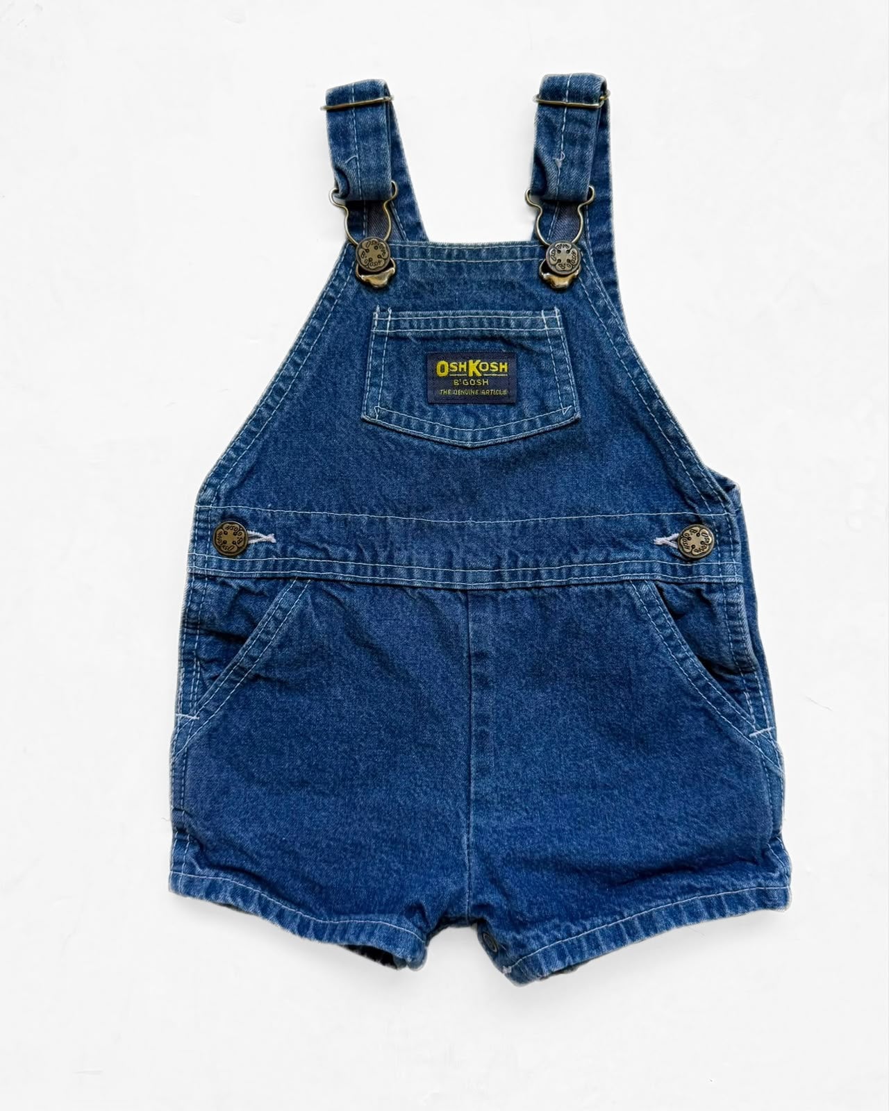 Vintage OshKosh B’Gosh Denim Shortalls 18M USA 90s Dungarees