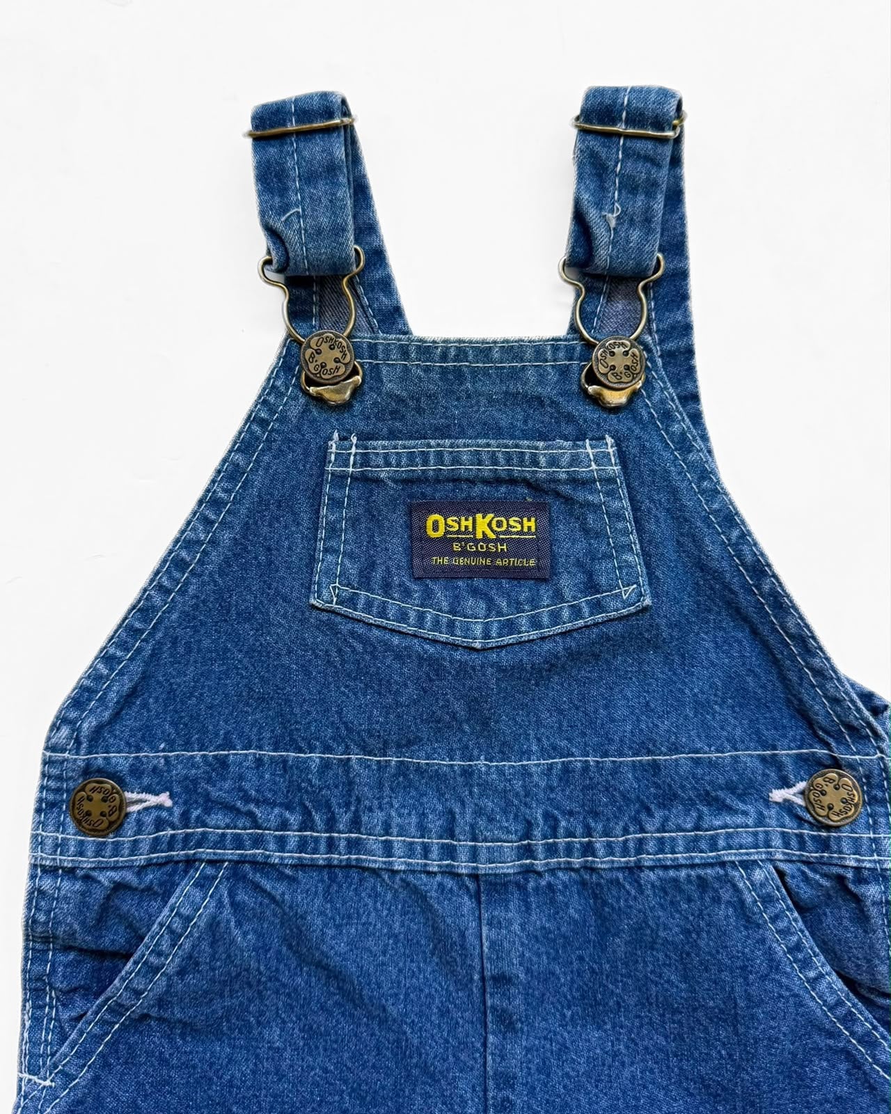 Vintage OshKosh B’Gosh Denim Shortalls 18M USA 90s Dungarees