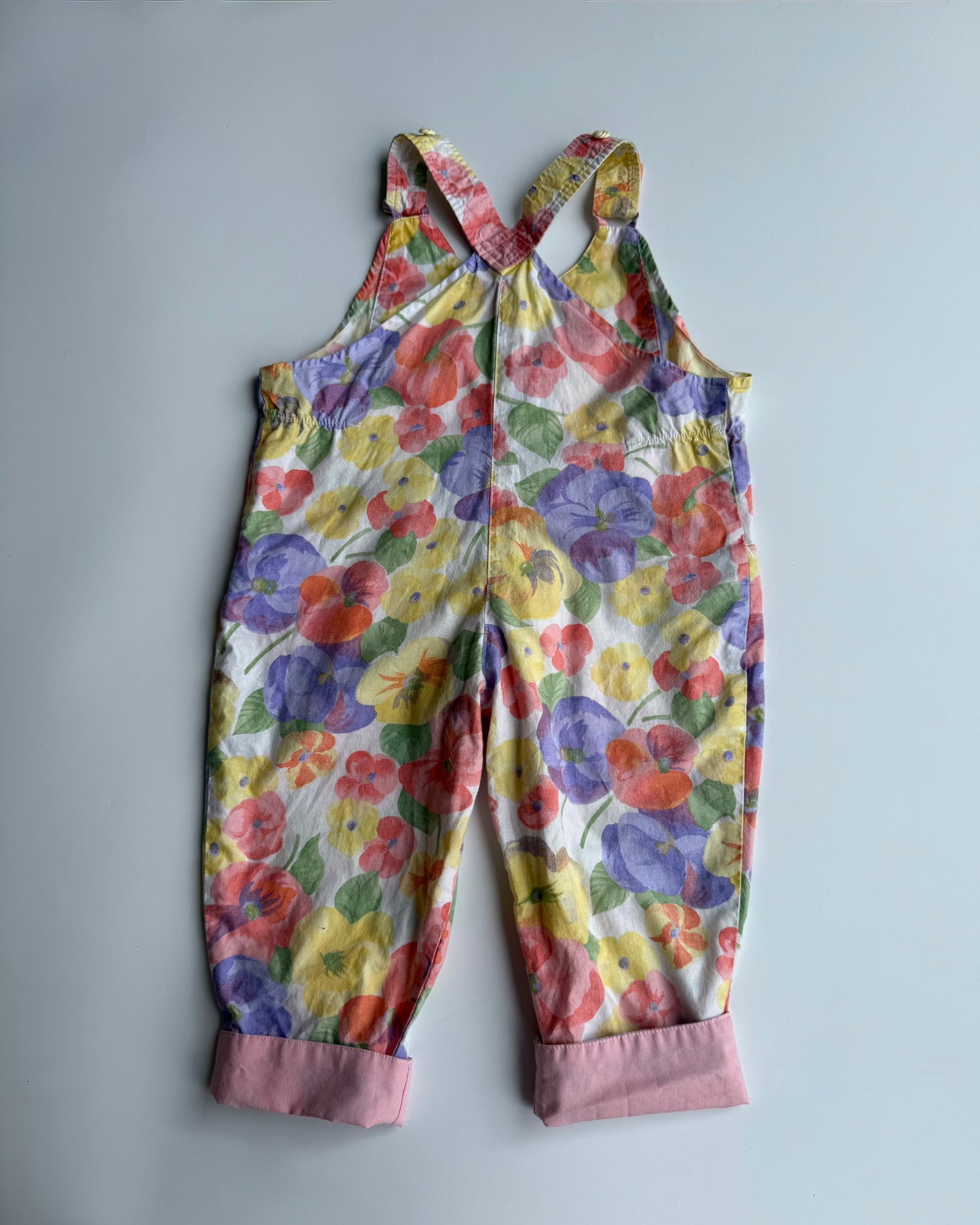 Vintage Floral Dungarees 6-12M