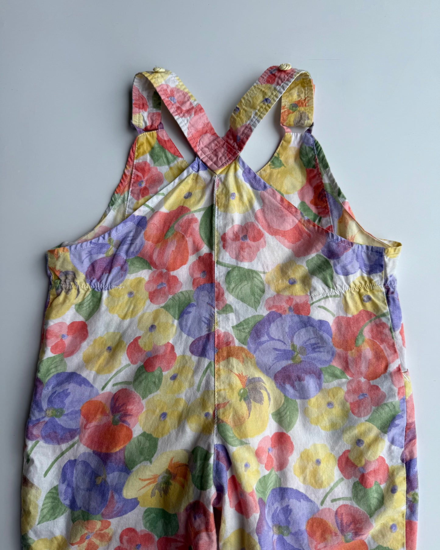 Vintage Floral Dungarees 6-12M