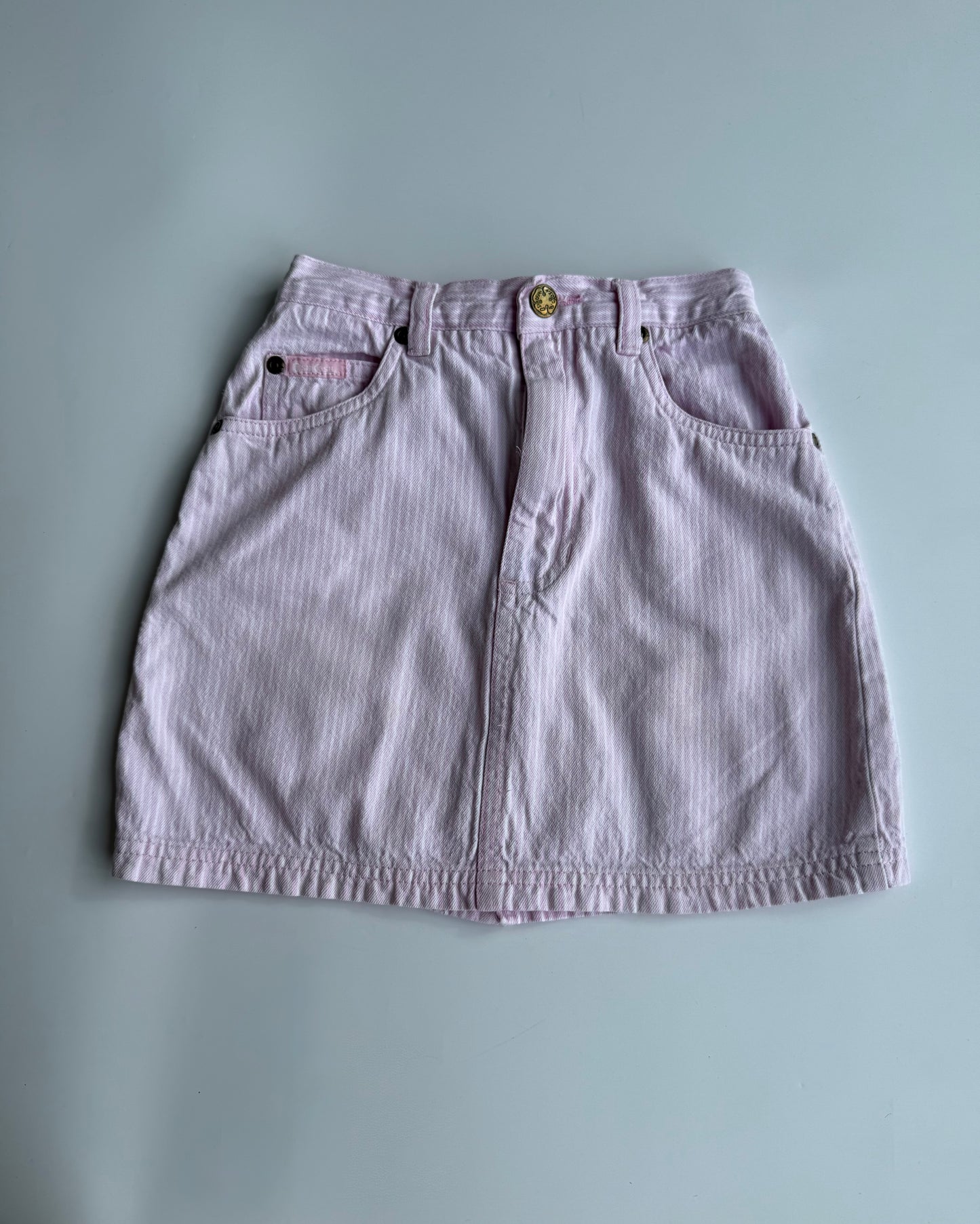 Vintage OshKosh B'gosh Pink Hickory Stripe Skirt 5-6Y