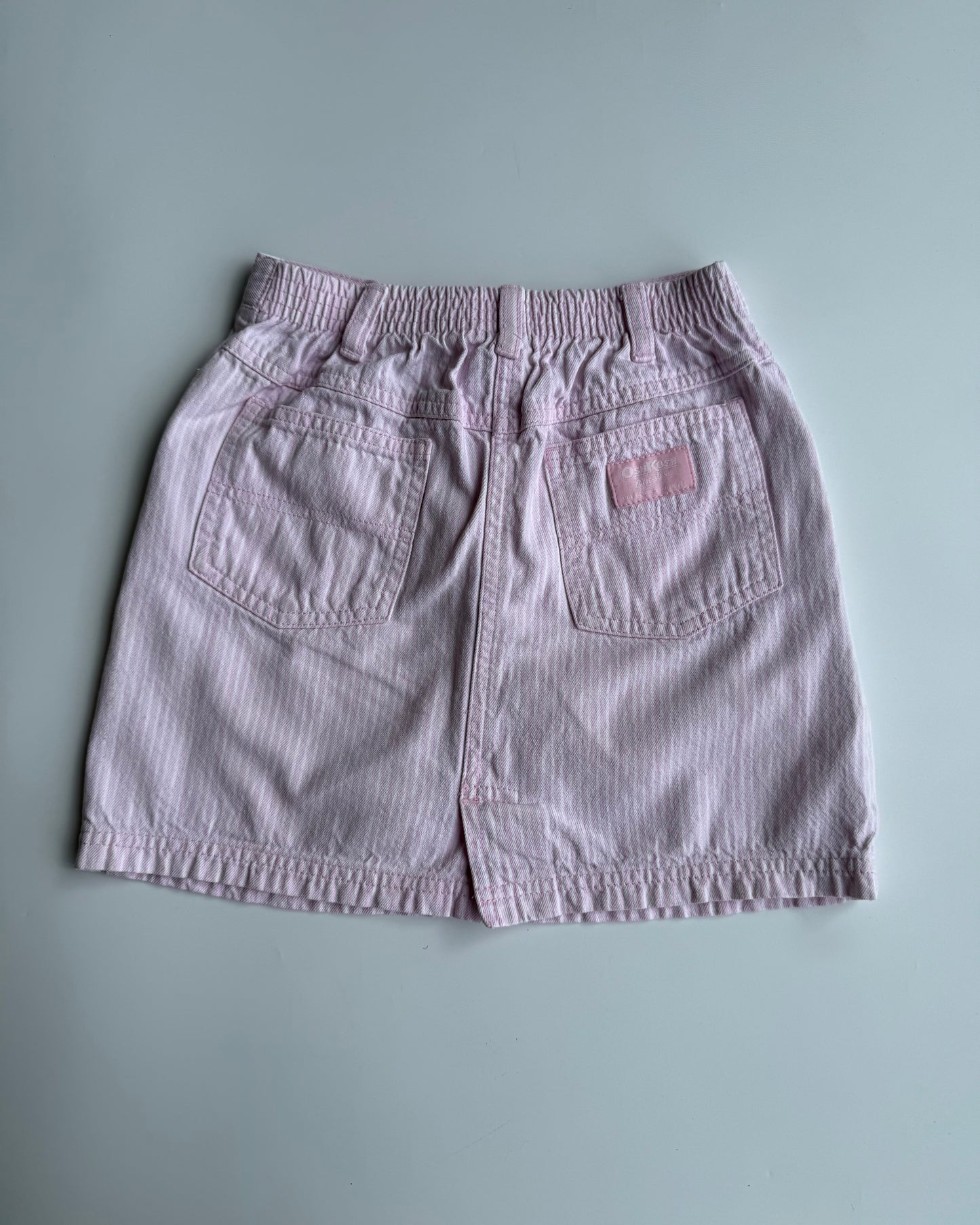 Vintage OshKosh B'gosh Pink Hickory Stripe Skirt 5-6Y