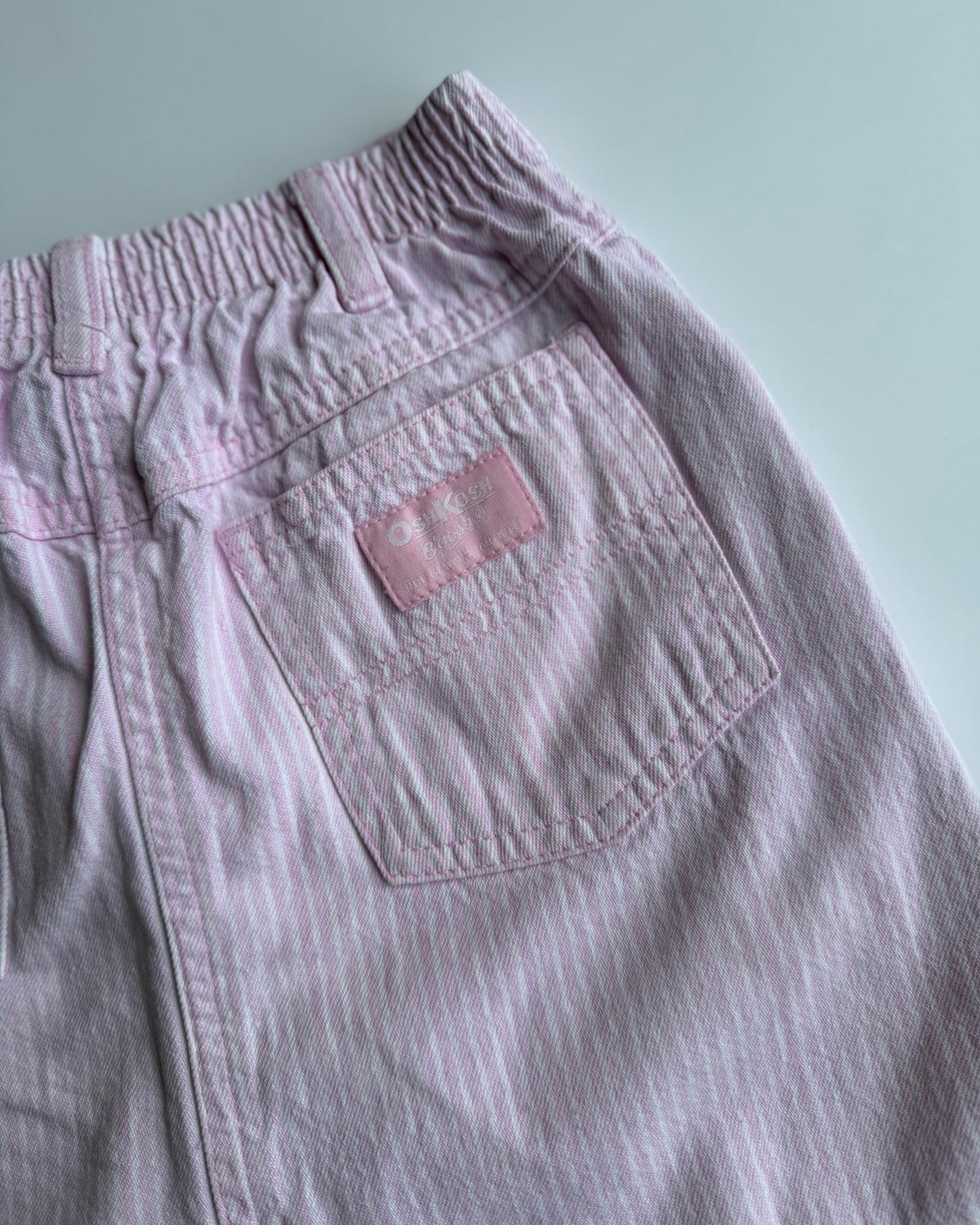 Vintage OshKosh B'gosh Pink Hickory Stripe Skirt 5-6Y