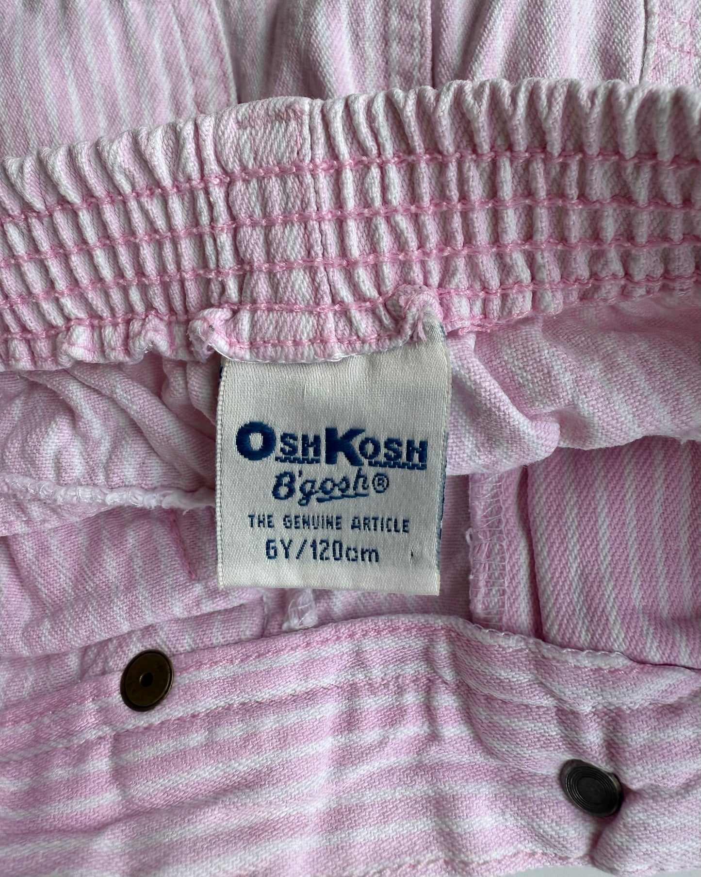 Vintage OshKosh B'gosh Pink Hickory Stripe Skirt 5-6Y
