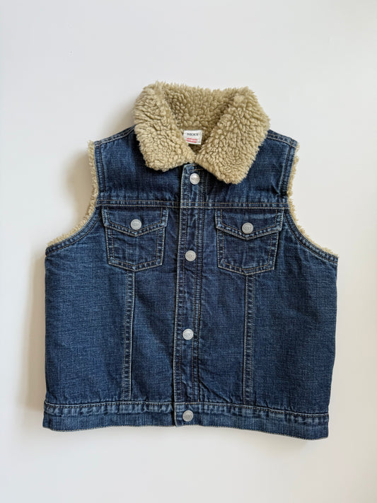 Vintage Next Sherpa Lined Sleevelss Denim Gilet (2-3Y)