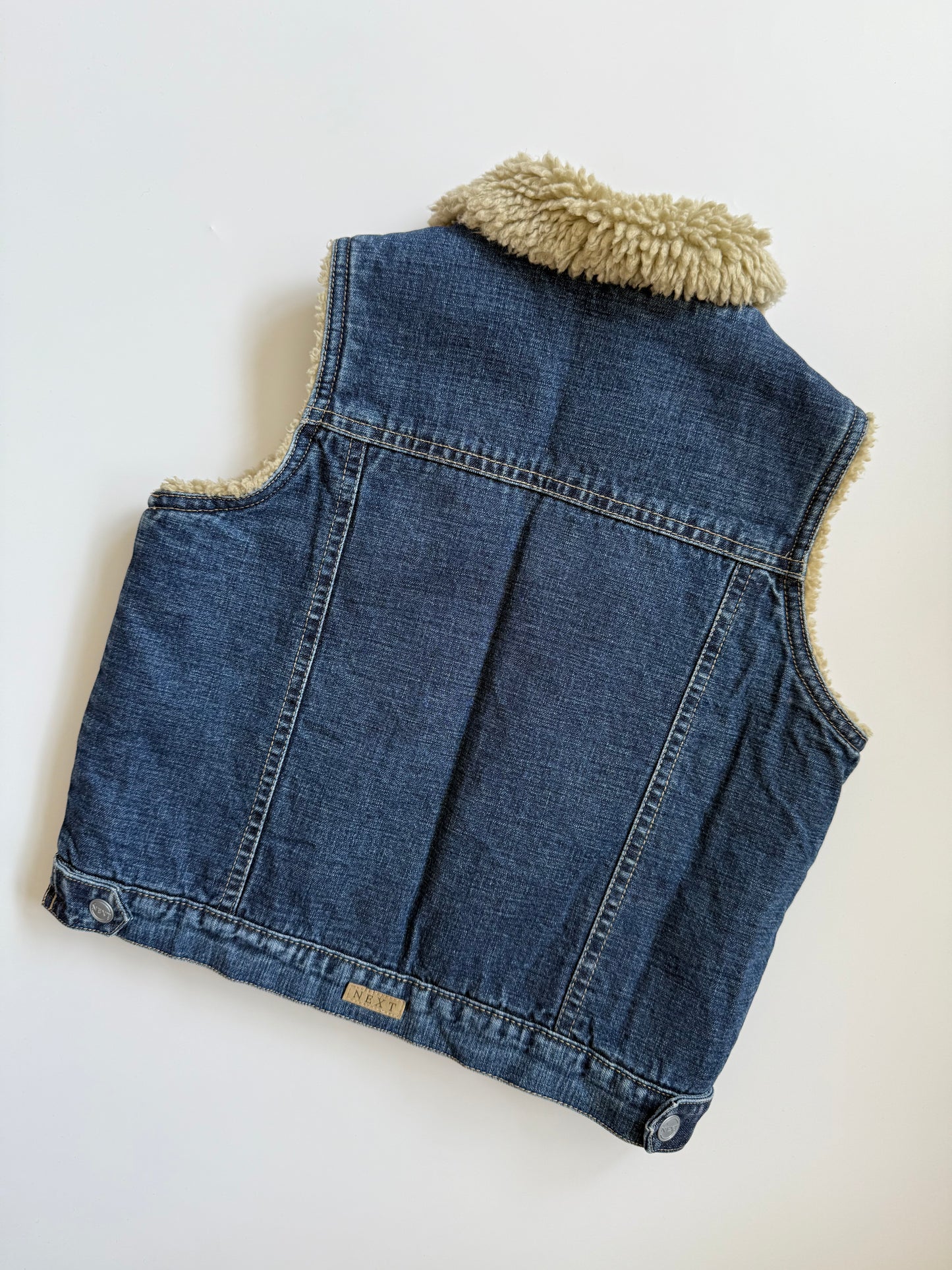 Vintage Next Sherpa Lined Sleevelss Denim Gilet (2-3Y)