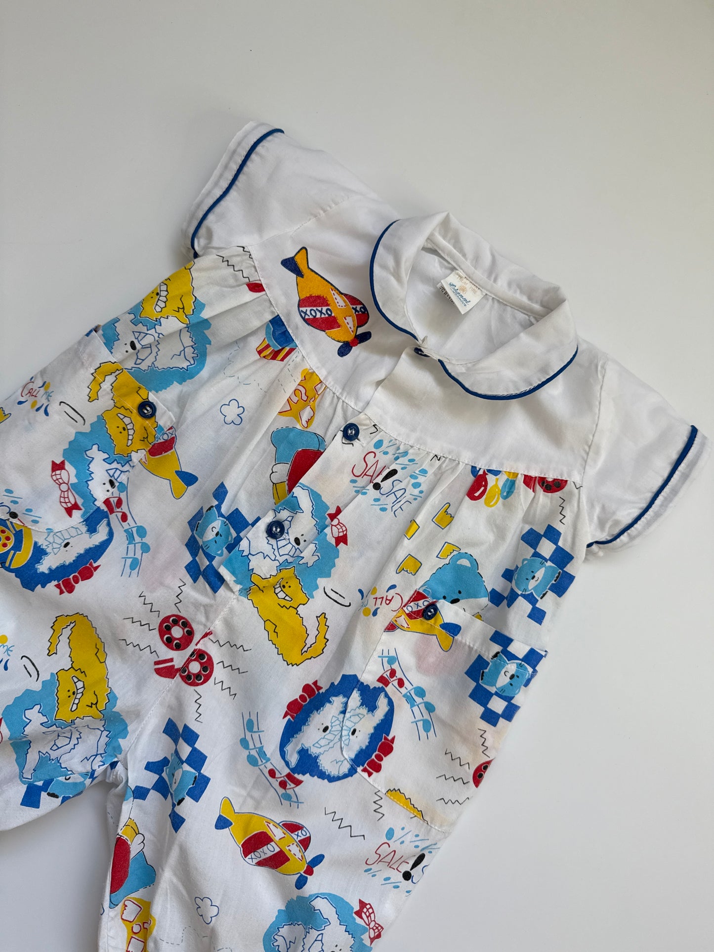 Vintage Graphic Print Bubble Romper (9-12M* see description)