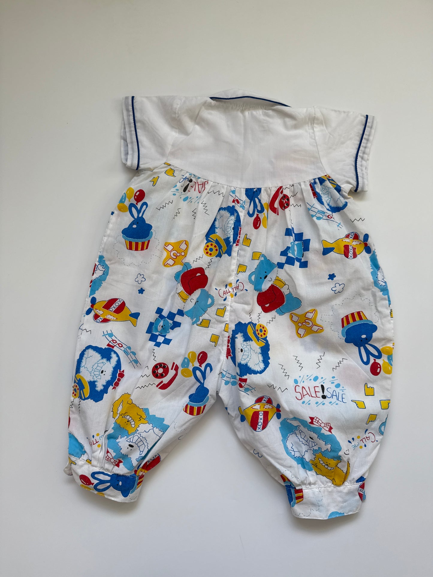 Vintage Graphic Print Bubble Romper (9-12M* see description)