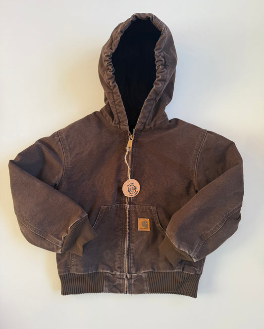 Carhartt Vintage Chocolate Brown Hooded Zip Jacket  (7-8Y)
