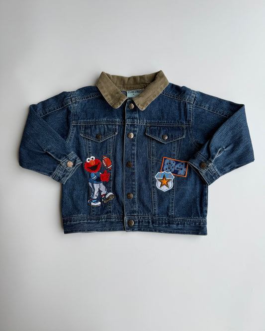Vintage Style Sporty Elmo Denim Jacket 3–4 Years