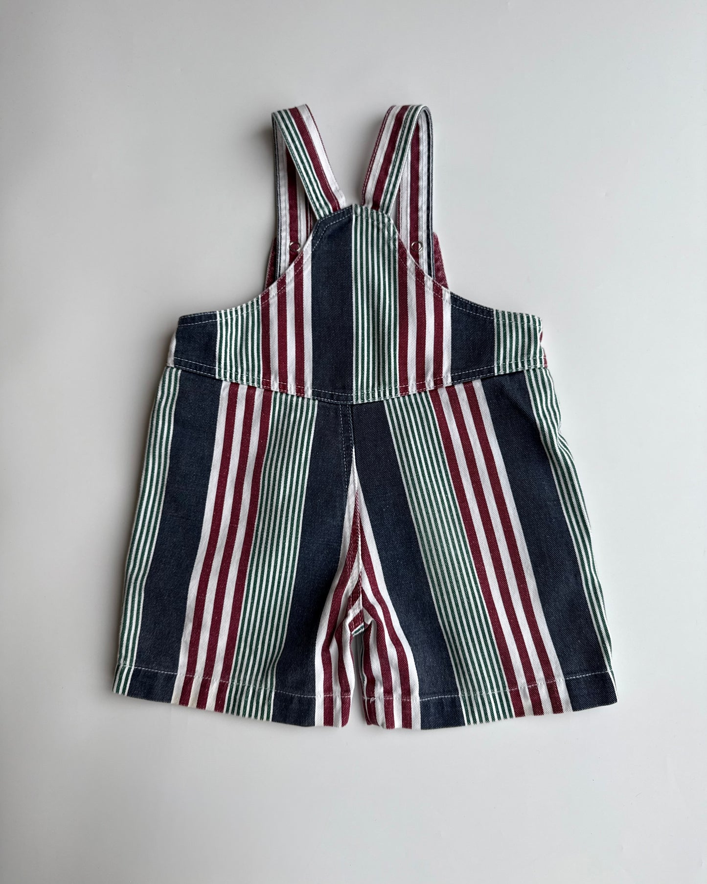 Vintage Stripe Shortalls 12–18 Months