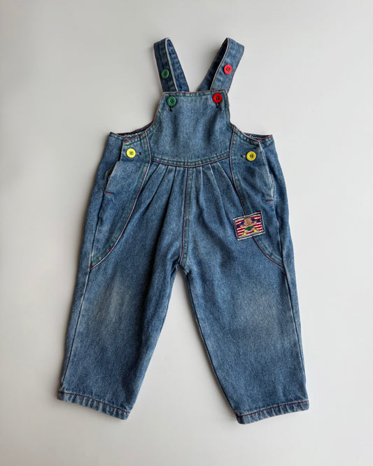 Vintage C&A Denim Dungarees 6–12 Months
