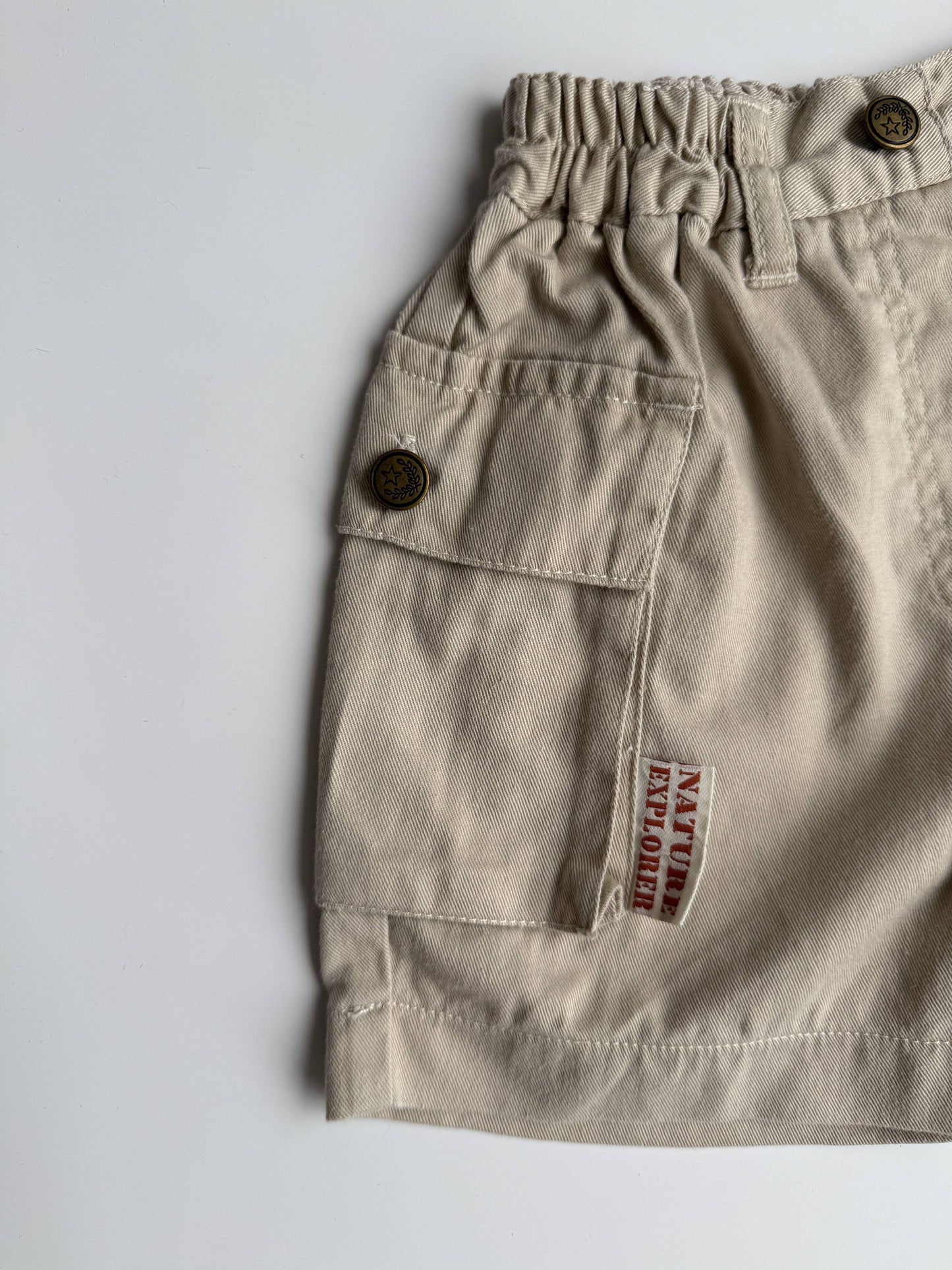 Vintage Beige Cargo Shorts (12-18M)
