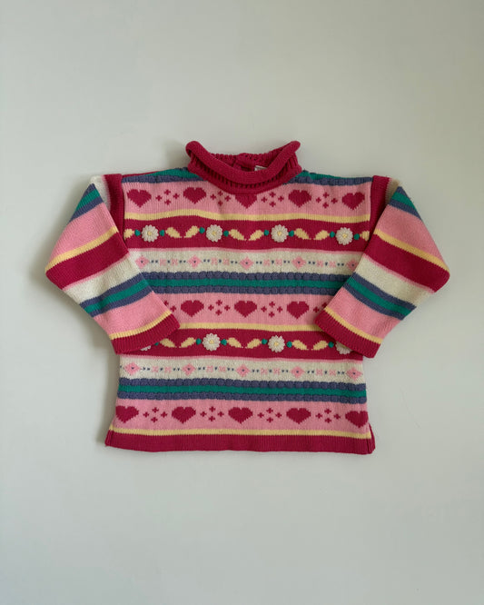 Vintage Ladybird Patterned Knit Jumper 12-18M