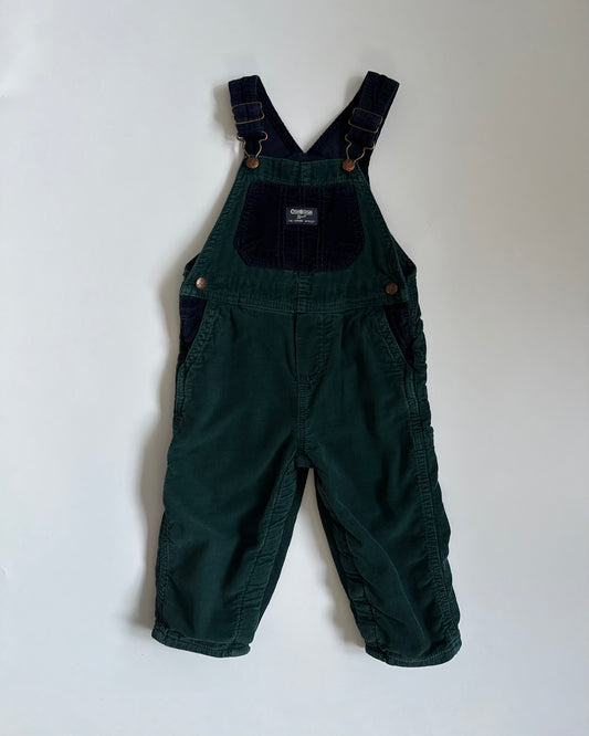 OshKosh B'gosh Green & Navy Corduroy Dungarees 24M