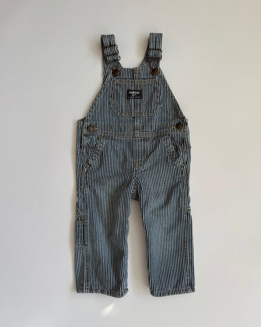 OshKosh hickory stripe dungarees 12M
