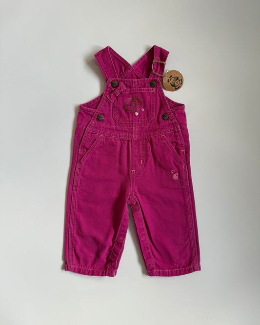 Carhartt Pink Baby Dungarees w/Horse Detail- 3-6M