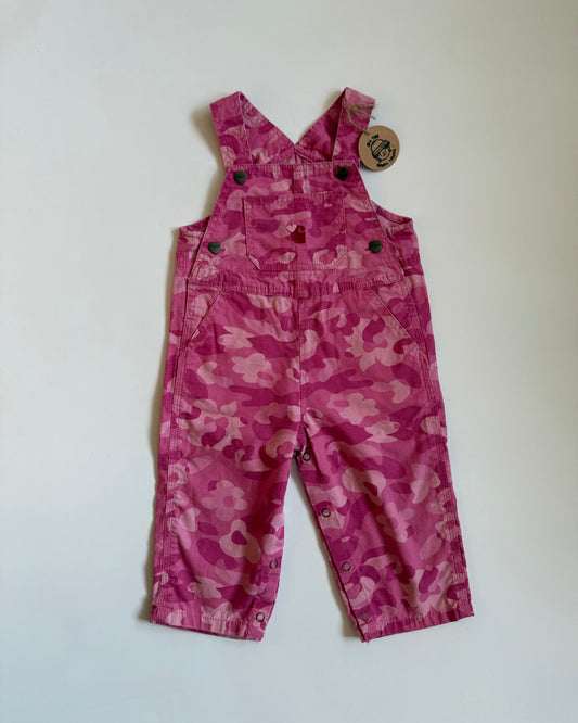 Carhartt Pink Camo Dungarees Heart Buttons 9–12M