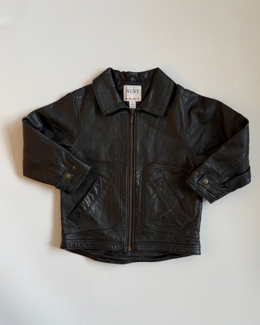 Vintage Next 100% Leather Jacket Black Age 3–4 Years