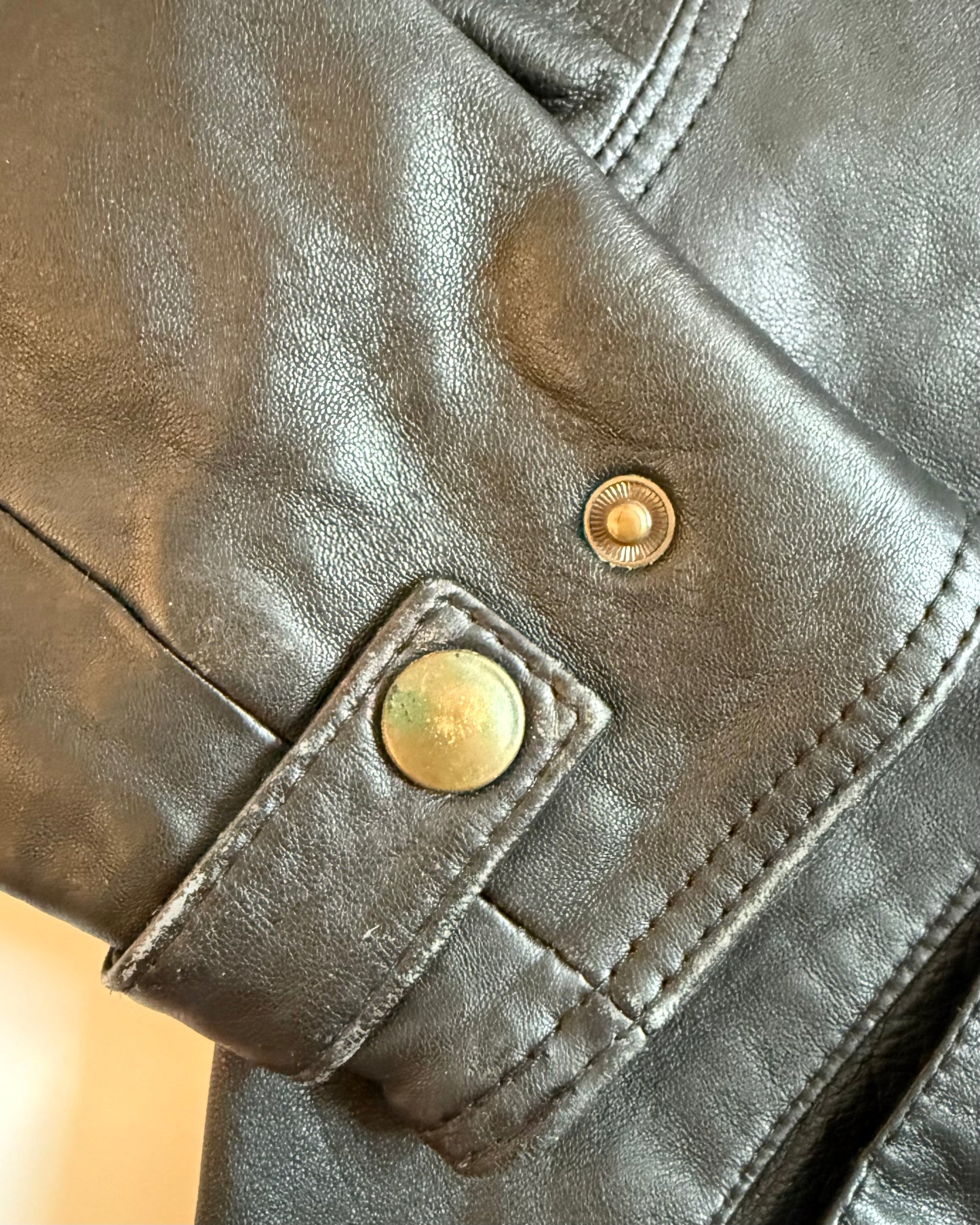 Vintage Next 100% Leather Jacket Black Age 3–4 Years