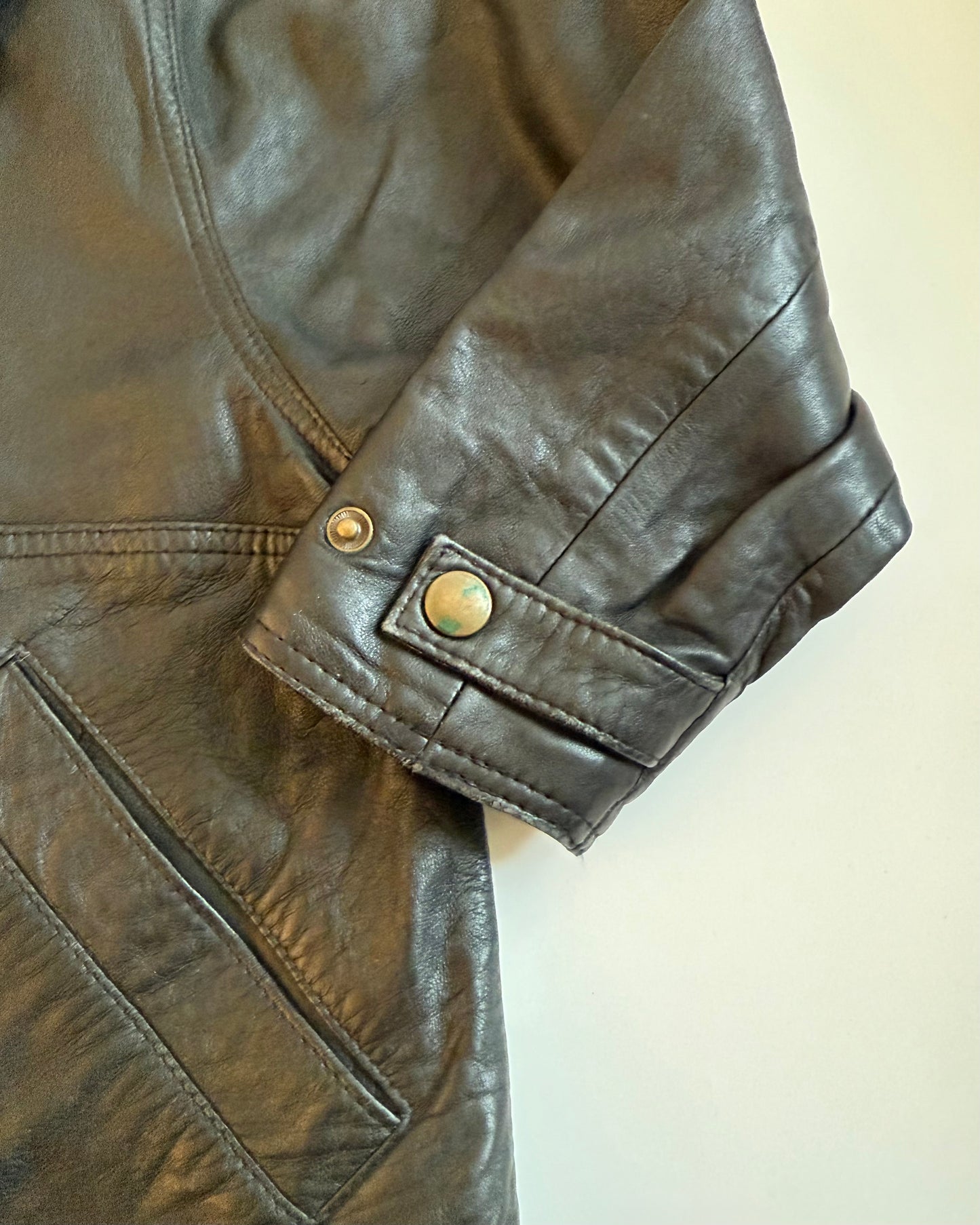 Vintage Next 100% Leather Jacket Black Age 3–4 Years