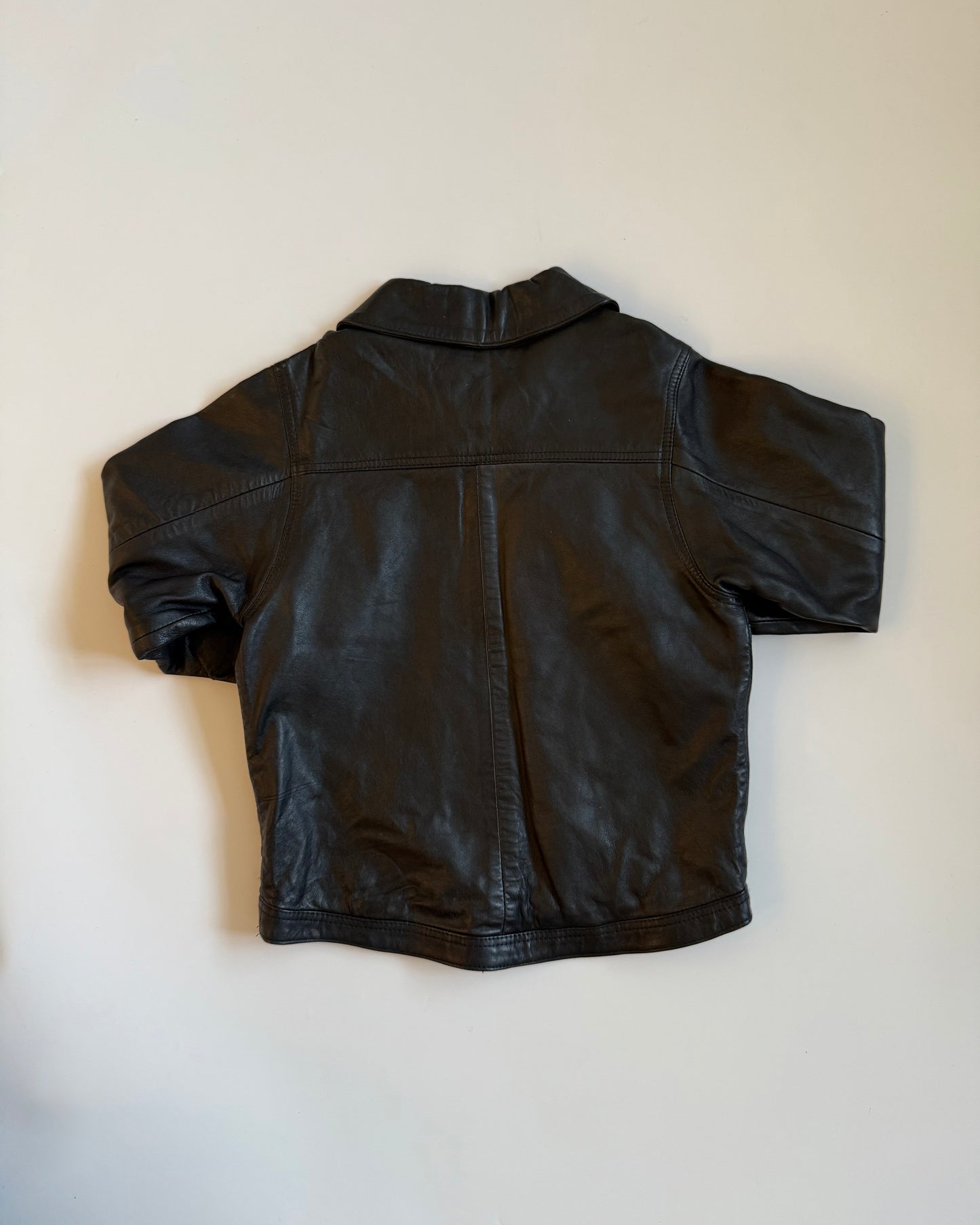 Vintage Next 100% Leather Jacket Black Age 3–4 Years