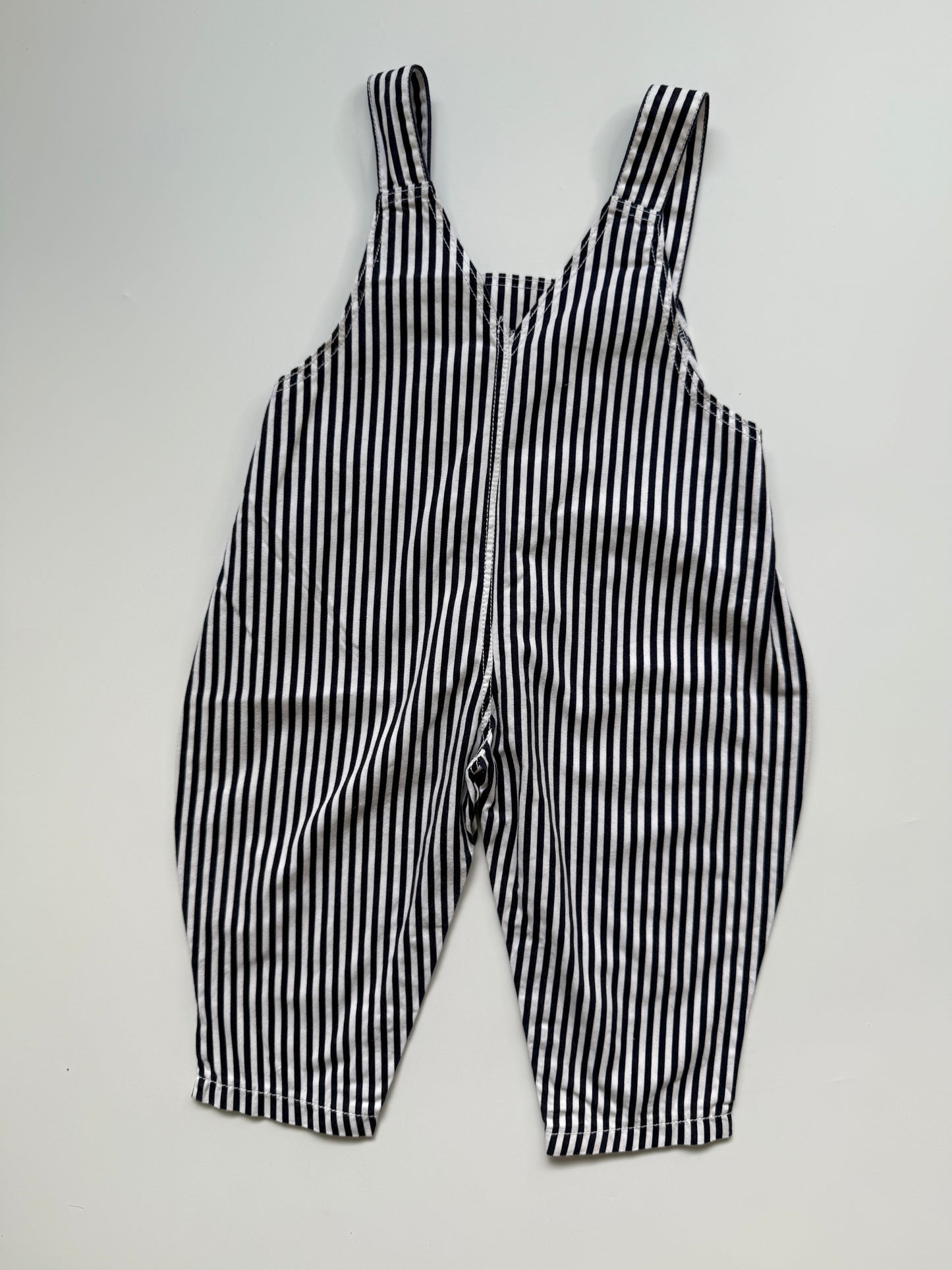Vintage Ladybird Navy Stripe Dungarees (6-12M * see description)