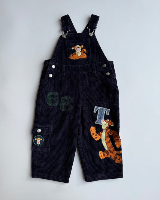 Vintage Disney Winnie the Pooh Tigger Cord Dungarees Baby 9-12m Navy