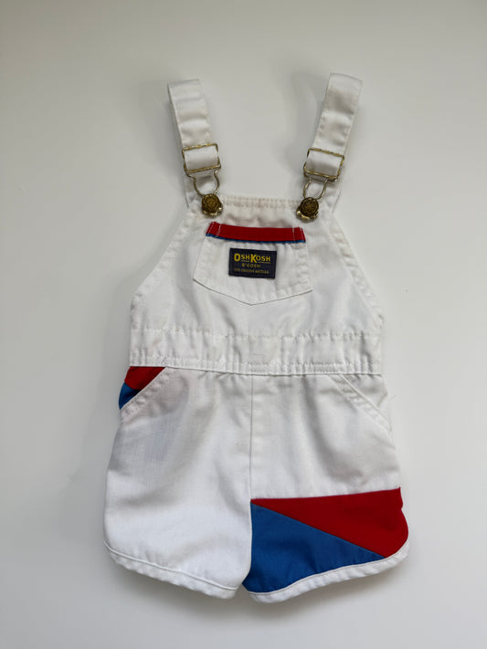 Vintage OshKosh White Colourblock Shortalls (18M + best fit IMO)