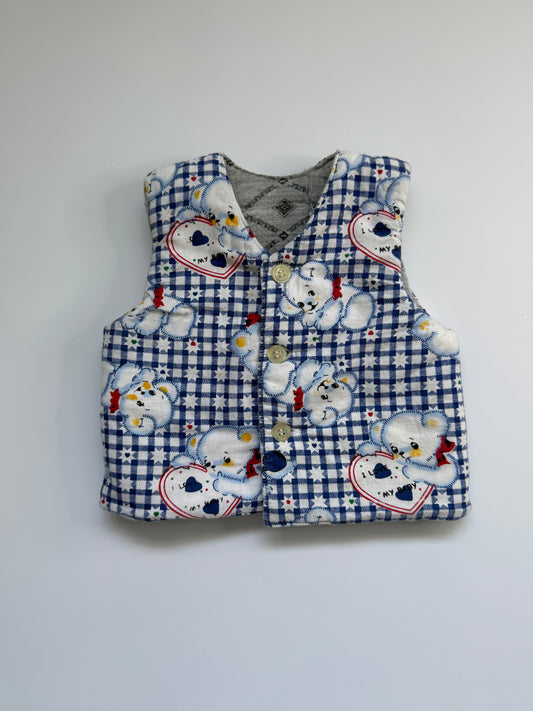 Vintage Style Teddy Gingham Padded Vest (12-18M)