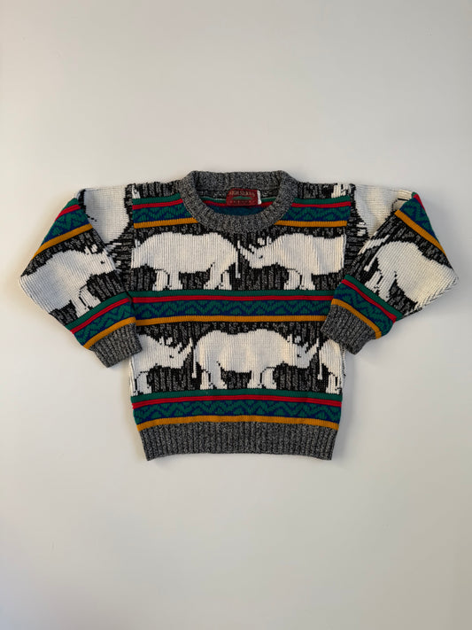 Vintage High Sierra Rhino Pattern Knit Jumper (4-5Y)